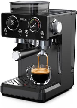HiBREW H20 alles-in-één koffiezetapparaat met ingebouwde molen, dubbele warme en koude extractie, druk van 20 bar, maalaanpassing op 20 niveaus, stoompijpje voor latte, watertank van 1,4 liter, Smart Touch Control — thumbnail 1