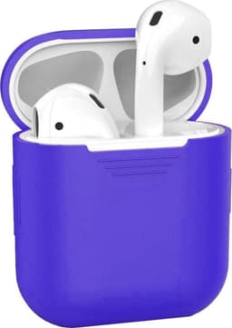 Hoesje - Geschikt voor Apple Airpods 2 - Siliconen Hoes met Clip - Silicone Case Cover - Donkerblauw — thumbnail 1