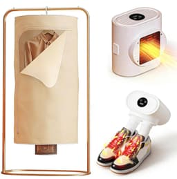 Wasdroger 3-in-1 – Draagbare Kledingdroger en Schoenendroger – 600W PTC Verwarming – 10 kg – Wit — thumbnail 1