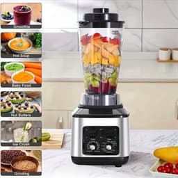 Multifunctionele Keukenmachine – Blender – Food Processor – Sapmaker – IJscrusher – Grote Inhoud 3L+1,5L+0,5L – Krachtige 9500W Motor – Stille Frequentie Technologie — thumbnail 4