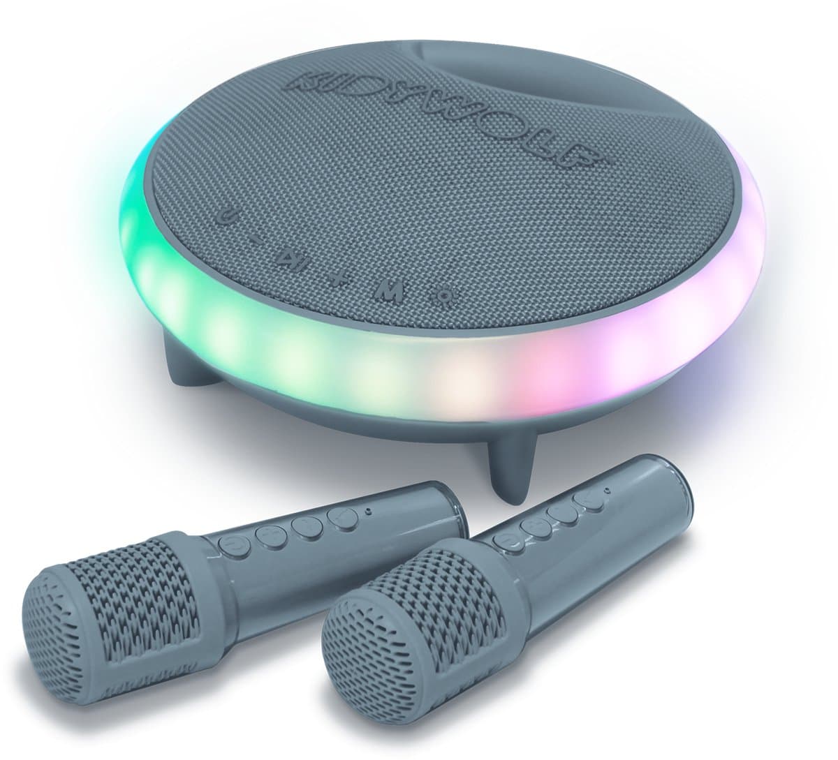 KIDYWOLF KIDYKARAOKE – Draagbare Karaoke Speaker met 2 Draadloze Microfoons, Lichteffecten en Bluetooth - Blauw - 5+ — afbeelding 1