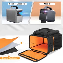 Reisdraagtas compatibel met Nebula Mars 3/Cosmos Laser 4K/SE, projector opbergtas voor afstandsbediening, voedingskabel, adapter en meer accessoires — thumbnail 1