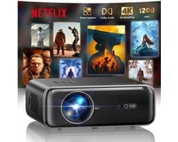 Beamer 4K Full HD 1080P WiFi Bluetooth - 1500 ANSI Lumen - LCD LED - Voor Thuisbioscoop