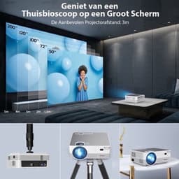 Beamer Draagbaar - 1920 x 1080 Full HD WiFi Bluetooth - 8000 Lumen LCD LED - Voor Thuisbioscoop En Entertainment — thumbnail 5