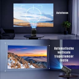 Draagbare Beamer - 4K met Native 1080P - Mini Projector - Draagbare Mini Beamer - Zwart - 19cm x 16cm x 14cm — thumbnail 4