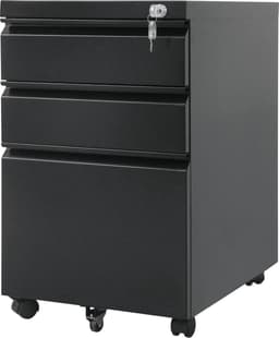 Maclean MC-850 - Ladeblok - Ladeblok Bureau - Ladesysteem - Kast voor onder Bureau - op Wieltjes - Zwart — thumbnail 1