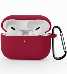 Hoesje Geschikt voor Apple Airpods Pro 3 - Siliconen Hoes met Clip - Silicone Case Cover - Wijnrood — thumbnail 1