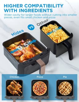 Air fryer MF-CY110A - Heteluchtfriteuse - dubbele stapel - overlappende heteluchtfriteuse - slimme wifi-synchronisatie met Alexa - 11L XL verticaal ruimtebesparend ontwerp - 10-in-1 mandgrillpan - geschikt voor 3 tot 8 personen - 2400 W — thumbnail 4