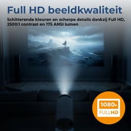 Mini Beamer - Full HD 1920*1080P - 175 ANSI Lumen - Projector - Thuisbioscoop - HDMI - USB-C - PR2500 — thumbnail 2