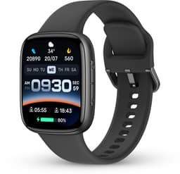 Norva - Smartwatch Heren – Geschikt voor elke smartphone - Horloge met Hartslagmeter en Bellen - AMOLED Scherm – 100+ Sportmodi – Zwart — thumbnail 1