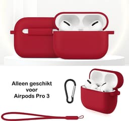 Studio Air® Airpods Hoesje Pro 3 Siliconen Case - Bordeaux Rood - Hooked - Soepel Airpod Hoesje voor Airpods Pro 3 (2025) — thumbnail 3