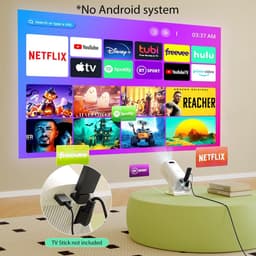 YOTON Y4 Mini Projector 720P HD, 200 Inch Groot Scherm Projector met Automatische Keystone Correctie en Bluetooth 5.2, iOS Bekabelde Verbinding voor Home Theater Film Gaming — thumbnail 3