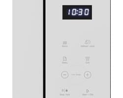 Klarstein Magnetron Velaire inbouwmagnetron met grill – 25 l, 850 W & 1200 W grill, 8 programma's, touchbediening, roestvrij staal, inbouwmagnetron, wit - 25L - voor Keuken - Timer - RVS - Aluminium glas Display - Microwave