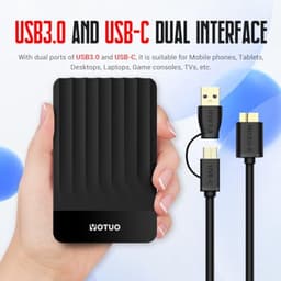 Draagbare Externe Harde Schijf 1TB - Mobiele HDD met USB 3.0 voor PC, Mac, Laptop, PS4, PS5 en Xbox — thumbnail 2