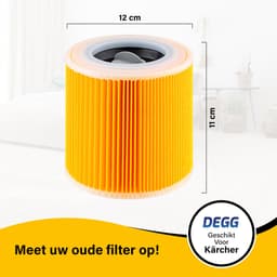 DEGG® – 3x Patroonfilter met Sluitschroeven – Geschikt voor Kärcher WD1, WD2, WD3 & A-Series – Nat/Droog Stofzuiger Filter – Ideaal tegen Fijnstof & Geuren – Premium Cartridgefilters — thumbnail 3