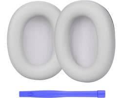 Vervangende Oorkussens voor Sony WH-1000XM6 Noise Cancelling Hoofdtelefoon van MMOBIEL - Memory Foam en Protein PU Koptelefoon Oorkussens - Noise Isolation Earpads – Zilver