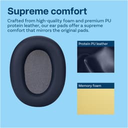 Vervangende Oorkussens voor Sony WH-1000XM6 Noise Cancelling Hoofdtelefoon van MMOBIEL - Memory Foam en Protein PU Koptelefoon Oorkussens - Noise Isolation Earpads – Blauw — thumbnail 3