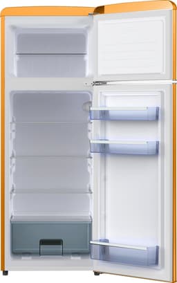 Helvetia Retro Koelvriescombinatie HRDPER206EO1 - Oranjekleur - 144cm Hoog - 4ster Vriezer - Vintage - 206 Liter — thumbnail 3