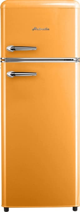 Helvetia Retro Koelvriescombinatie HRDPER206EO1 - Oranjekleur - 144cm Hoog - 4ster Vriezer - Vintage - 206 Liter — thumbnail 1
