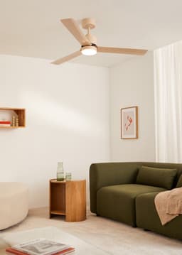 CREATE - Stille plafondventilator 40W met licht - Zand - Ø132cm - Afstandsbediening - WIND MODERN — thumbnail 4