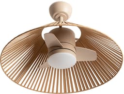 CREATE - CREATE - Stille plafondventilator 25W met licht - Zand - Ø76cm - WIND LAMP WOVEN — thumbnail 1