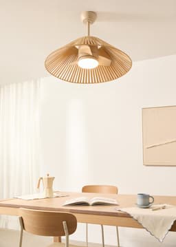 CREATE - CREATE - Stille plafondventilator 25W met licht - Zand - Ø76cm - WIND LAMP WOVEN — thumbnail 5