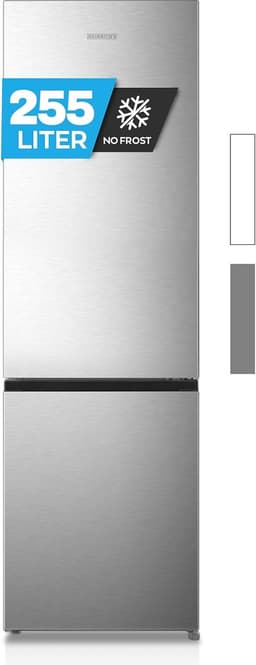 Heinrich´s HKS 3094 Koel- en vriescombinatie 255 liter - No Frost - XXL - koelvolume 188 l, vriesvak 67 l - stil 40 dB - energieklasse E - inox — thumbnail 1