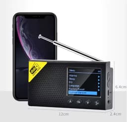 Ikello Draagbare DAB+/FM radio met Bluetooth en oplaadbare batterij - Zwart — thumbnail 2