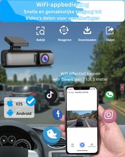 DailySupplies® Dashcam voor Auto - Dual - Camerabewaking - Full HD - Zwart — thumbnail 3