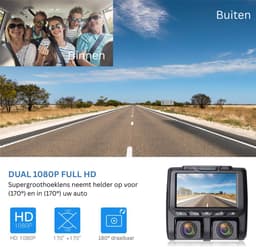 DailySupplies® Dashcam voor Auto - Dual - Camerabewaking - Full HD - Zwart — thumbnail 2
