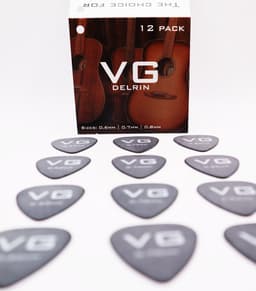 VG plectrum set 12 Delrin plectrums - diktes thin 0.6mm medium 0.7mm en thick 0.8mm — thumbnail 1