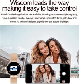 Knobbout 1.6” Scherm Elegant Design Smartwatch met Bluetooth Bellen – AI Spraakassistent - Muziekbediening - Vrouwelijke Gezondheidszorg - Sporttracking- Multifuntioneel Horloge - silicone band — thumbnail 4