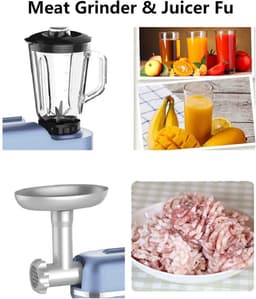 1300W 5-in-1 Keukenmachine – Multifunctionele Stand Mixer, Vleesmolen, Blender & Sapmachine – 6 Snelheden — thumbnail 4