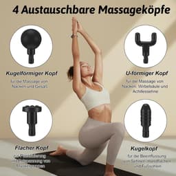 Draagbaar Mini Spiermassagepistool met 6 Snelheden en 4 Massagekoppen voor Spierpijn Verlichting — thumbnail 5