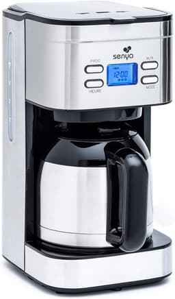 Programmeerkbaar elektrisch koffiezetapparaat met thermoskan en aromaselector — thumbnail 1