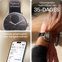 Withings ScanWatch 2 - 38 mm Hybride Smartwatch - ECG, AFib Detectie, SpO₂ Meter, Hartslagmeter, Slaaptracker, Menstruatiecyclus Tracking, 24/7 Temperatuurmeting, 35 Dagen Batterij, Saffierglas, 5 ATM Waterdicht — thumbnail 2