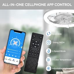 Stille Plafondventilator 50 cm met Verlichting en Afstandsbediening – Omkeerbaar en Energiezuinig — thumbnail 5