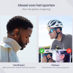 DoréGear® Audio - Bone Conduction Headphone - Open Ear Koptelefoon - 16 GB Interne Geheugenkaart - Sporthoofdtelefoon - Sport oordopjes - Draadloos - Waterbestendig - Met Case — thumbnail 2