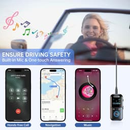 Bluetooth 5.4 audiozender/ontvanger, 4-in-1 draadloze zenderadapter, lage latentie/HD-scherm/TF-kaart AUX-adapter voor vliegtuig, auto, laptop, radio, tv — thumbnail 3