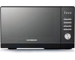 Heinner Vrijstaand Magnetron 25L – 800 W – 5 Vermogensniveaus – 8 Automatische Programma’s – Ontdooifunctie – Timer – Spiegelglas – Zwart