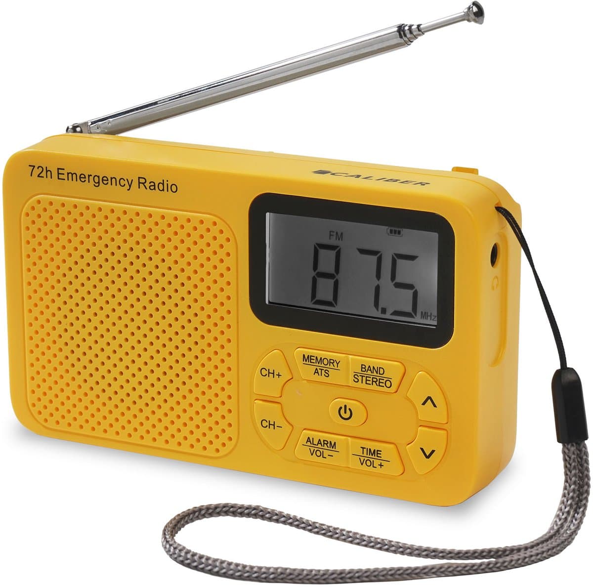 Caliber Draagbare Radio op Batterijen - Noodradio - Noodpakket Denk Vooruit - AM & FM - Koptelefoonaansluiting (HPG320Y) — afbeelding 1