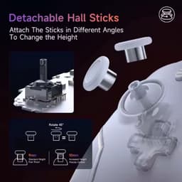 EasySMX X20 Draadloze Controller, Hall Effect Joysticks, Programmeerbaar - Wit — thumbnail 3