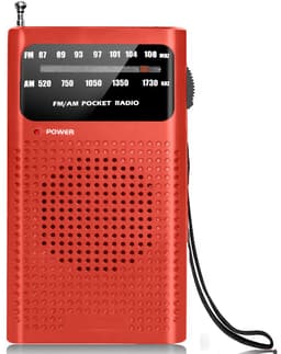 Premes - Draagbare Noodradio - Rood - AM/FM - Op Batterijen - Koptelefoonaansluiting - Draagbare Radio - Wereldradio - Noodpakket Must Have - Zakradio - Voor Rampen - Kleine - Transistor Radio - Telescopische Antenne - Transister Radio — thumbnail 1