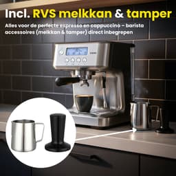 Espressomachine Pro 20 Bar - Piston Koffiemachine Melkopschuimer RVS - Instelbare Extractietemperatuur - Pistonmachine Espresso, Cappuccino & Latte - 2,2 Liter Waterreservoir - COOK-IT — thumbnail 2