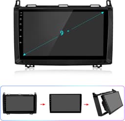 Awesafe Autoradio - Draadloos Apple CarPlay Android Auto - Bluetooth Radio - Geschikt Voor Mercedes Benz W169 W245 B200 W906 - 2004 2005 2006 2007 2008 2009 2010 2011 2012 2013 2014 2015 2016 2017 Sprinter W639 Vito — thumbnail 3