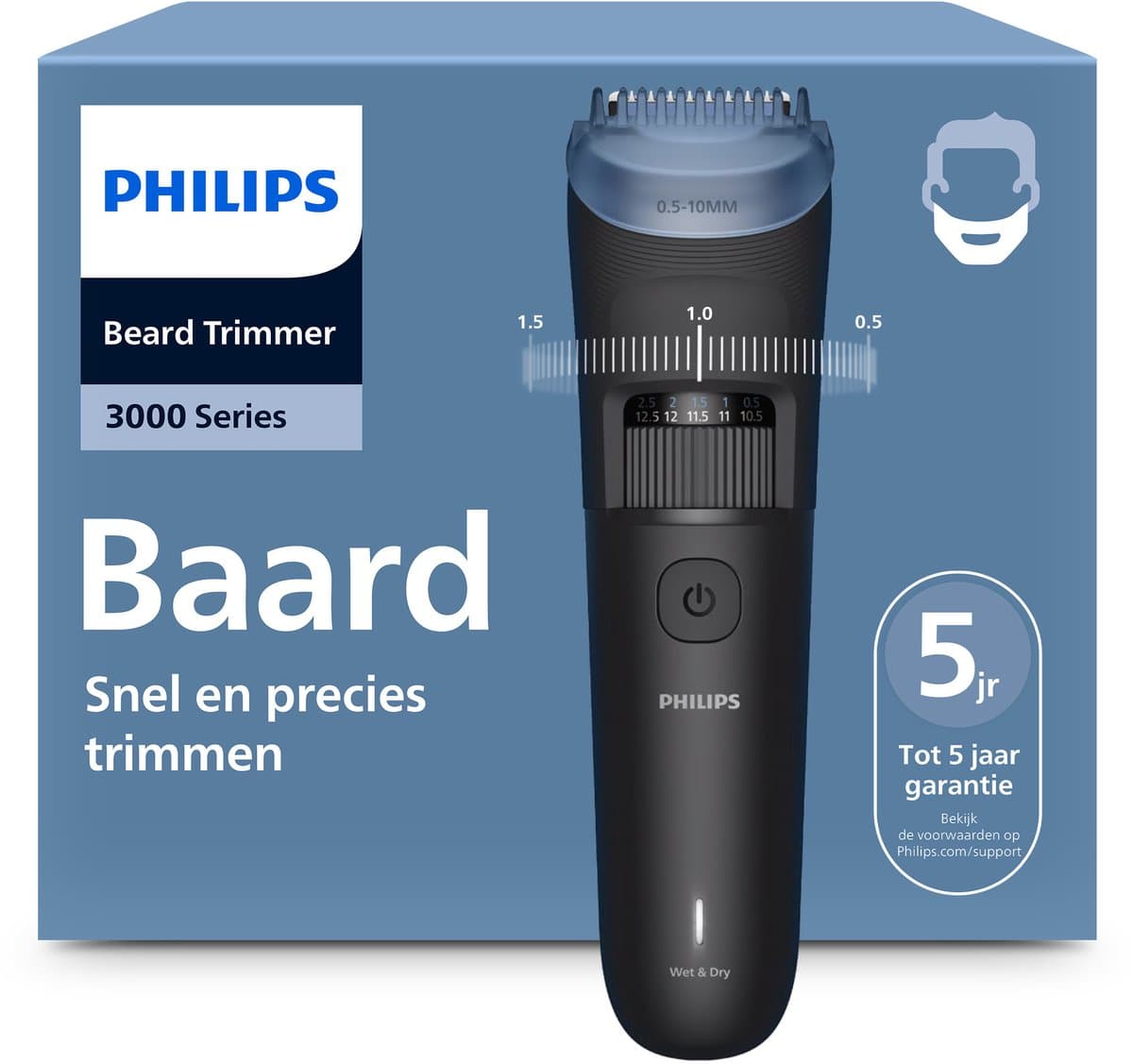 PHILIPS BT3660/15 Philips Series 3000 Baardtrimmer Diepzwart glans — afbeelding 1