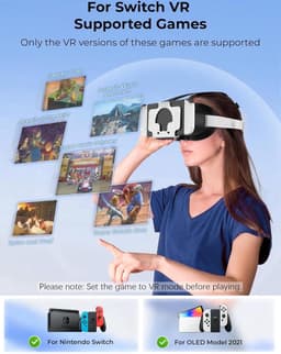 VR-bril geschikt voor Nintendo Switch/Switch OLED - met verstelbare HD-lenzen - 3D VR (Virtuele Realiteit) - Headset Games Accessoire Set - Switch VR Labo-bril Bril — thumbnail 3