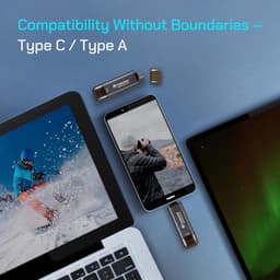 Draagbare externe SSD-harde schijf 2 TB met USB-C en USB-A - Hoge snelheid en veelzijdige compatibiliteit — thumbnail 4