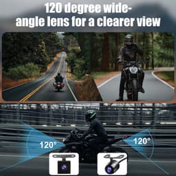 Motorfietscamera, 3 inch LCD 720P met 480P Dual-Track Front Rear Dual Action Camera Video voor het opnemen van motorfietsbeelden（Met 8G geheugenkaart） — thumbnail 3
