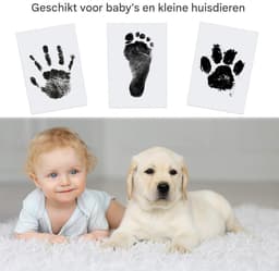 EXCITAT Hand- en voetafdrukset - Inktloze stempelkussens - Clean Touch stempels - Geschikt voor honden- en kattenpoten, souvenirs voor babyshowers - 3 stuks — thumbnail 5
